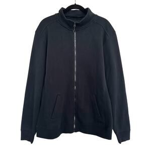 Jolyn Black Full Zip Mock Neck Sweatshirt Swim Surf Water Polo Women Size Large